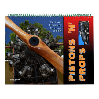 Vintage-Flugzeugmotoren Riesig 2014 Kalender