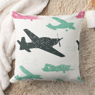 Vintage-Flugzeugmuster Kissen