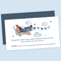 Vintage-Flugzeugwolken-Baby-Party-Windel-Raffle