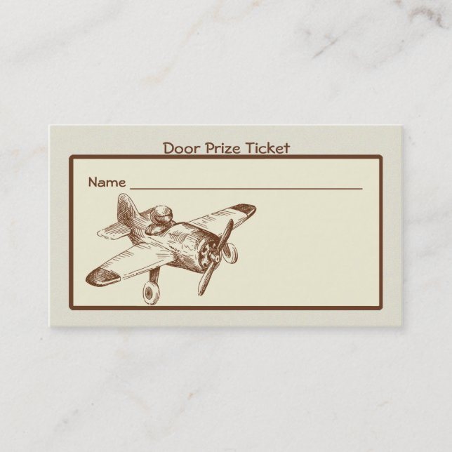 Vintage Flyer-Raffeltickets Visitenkarte (Vorderseite)