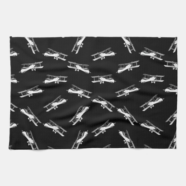 Vintage Flying Airplanes Antikes Flugzeug Art Must Geschirrtuch (Horizontal)