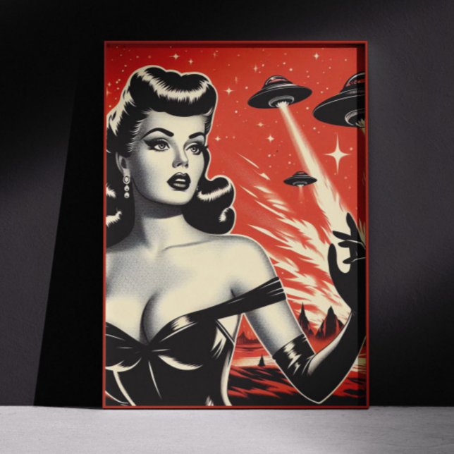 Vintage Flying Saucers Pin-up Poster (Von Creator hochgeladen)