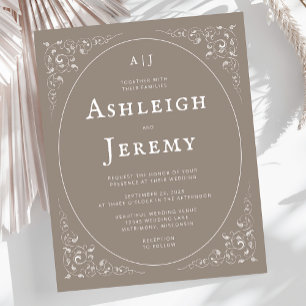 Vintage Foliage Taupe Hochzeit