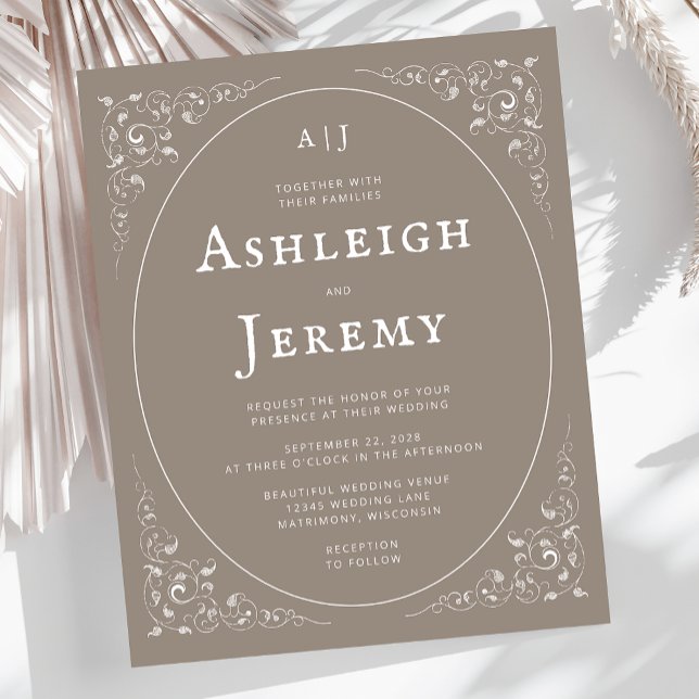 Vintage Foliage Taupe Hochzeit (Von Creator hochgeladen)