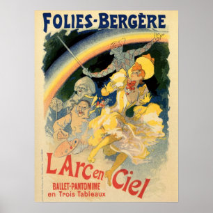 Vintage Folies Bergère Regenbogenballett Poster