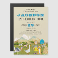 Vintage Folk Art Farm Animals Junge 2. Geburtstag