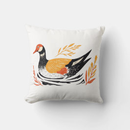 Vintage-Folk-Enten-Wald-Akzent-Wurfkissen Kissen