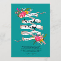 Vintage Folklore-Blumenbanner-Hochzeit