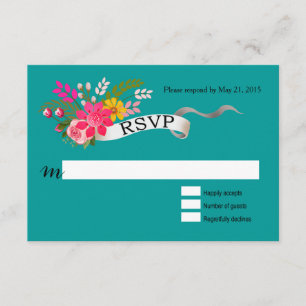 Vintage Folklore Florales Liebesbannerband RSVP Karte