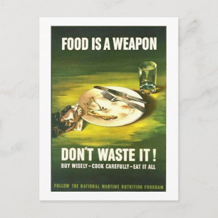 Vintage Food ist eine Waffe, verschwende sie nicht Postkarte