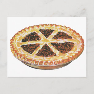 Vintage Foods Dessert, frisch gebackener Pecan Pie Postkarte