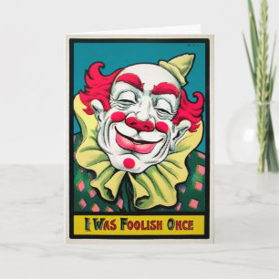 Vintage Foolish Clown Geburtstagskarte Feiertagskarte