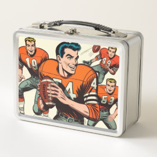 Vintage Football-Comic Metall Brotdose