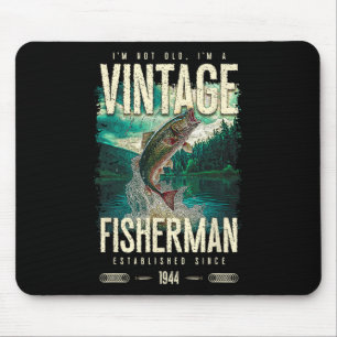 Vintage-Forellen-Angler Lustiger-Angler-Geburtstag Mousepad