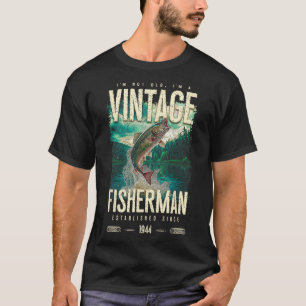 Vintage-Forellen-Angler Lustiger-Angler-Geburtstag T-Shirt