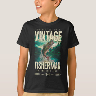 Vintage-Forellen-Angler Lustiger-Angler-Geburtstag T-Shirt