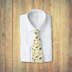 Vintage Forellenfliege Fischen Theme Muster Krawatte