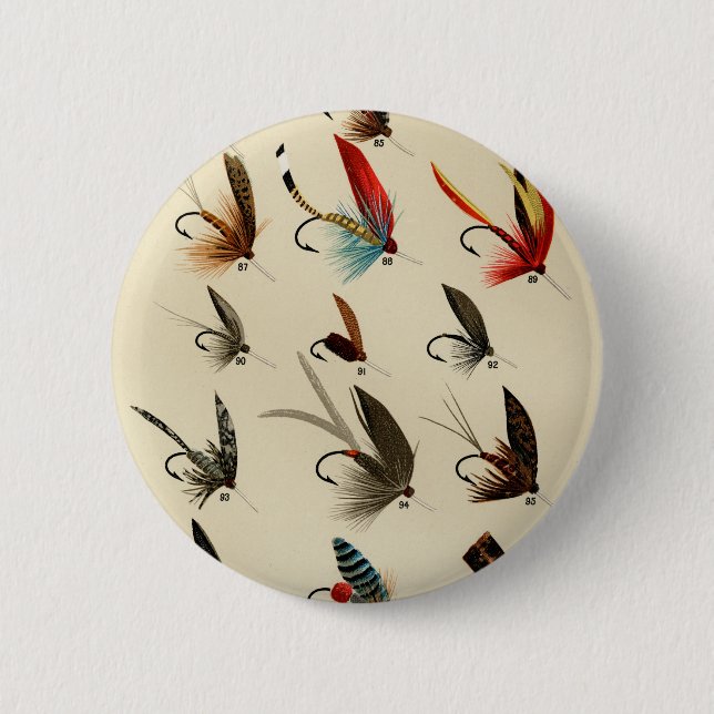 Vintage Forellenflüge Button (Vorderseite)
