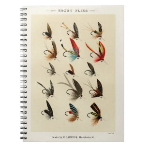Vintage Forellenflüge Notizblock