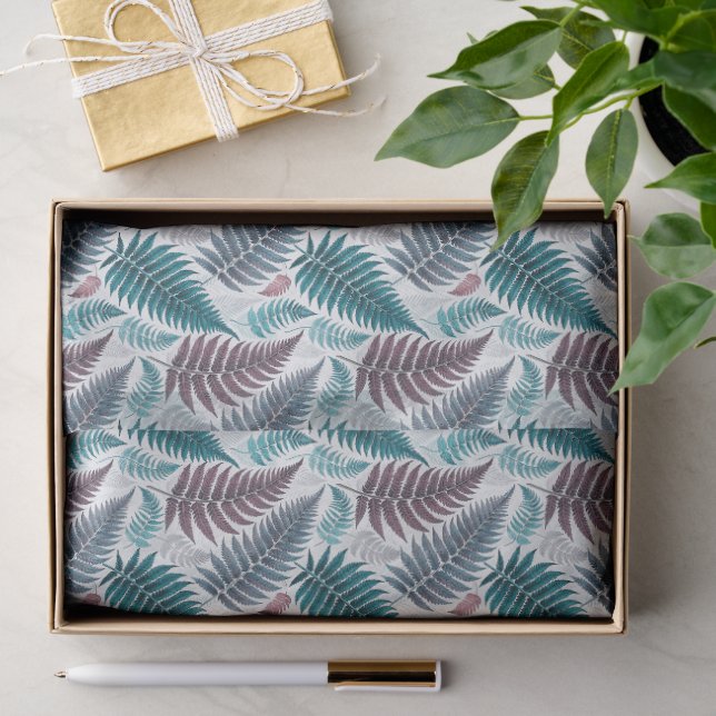 Vintage Forest Ferns Botanical Print Seidenpapier (Geschenk)