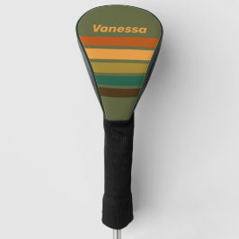 Vintage Forest Marsh Across Striping with Name Golf Headcover