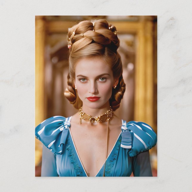 Vintage formale Blonde Postkarte (Vorderseite)