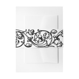 Vintage formale Schwarz-Weiß-Schrift Einladungsbanderole