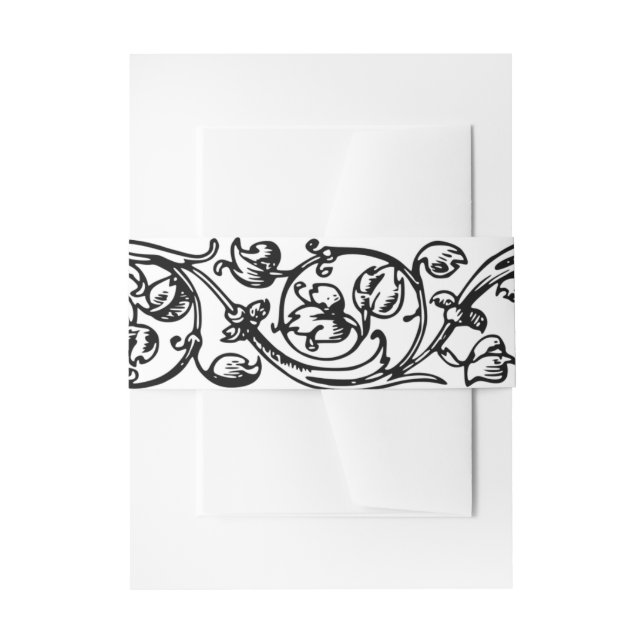 Vintage formale Schwarz-Weiß-Schrift Einladungsbanderole (Vorderseite Beispiel)