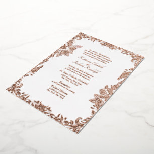 Vintage formelle Hochzeit beide Elternteile Roségo Folieneinladung