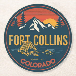 vintage fort colllins colorado bergwandern runder pappuntersetzer