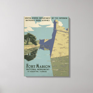 Vintage Fort Marion Florida Amerika Reiseposter Leinwanddruck