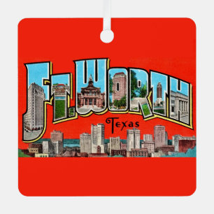 Vintage-Fort-Worth-TX-Schmuck Ornament Aus Metall