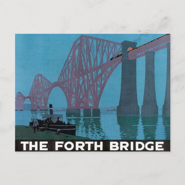 Vintage Forth Bridge Postkarte (Vorderseite)