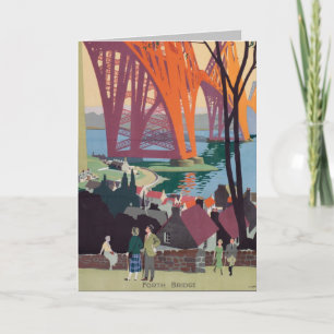 Vintage Forth Bridge Schottland Faltkarte Karte