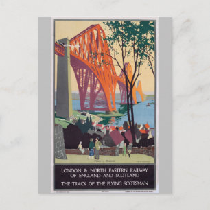 Vintage Forth Bridge Schottlands Bahnbetrieb und B Postkarte