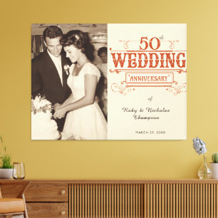 Vintage-Foto 50. Hochzeitstag Leinwanddruck