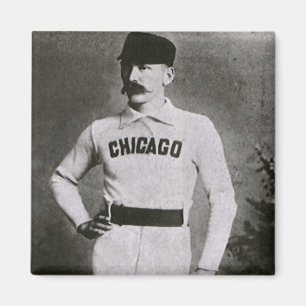 Vintage-Foto, Chicago Baseballspieler Magnet