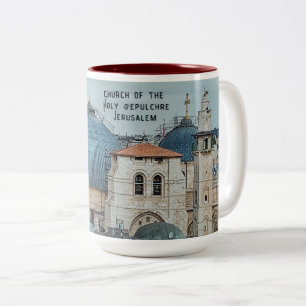 Vintage-Foto Christlicher Glaube religiös Zweifarbige Tasse