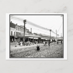 Vintage-Foto des französischen Marktes in New Orle Postkarte