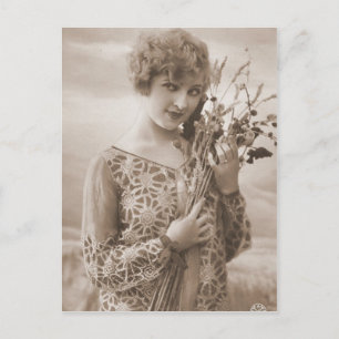 Vintage-Foto einer Flapperin (150) Postkarte