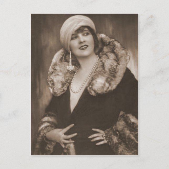 Vintage-Foto einer Flapperin (92) Postkarte (Vorderseite)