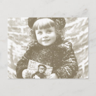 Vintage-Foto eines französischen Mädchens für die Postkarte