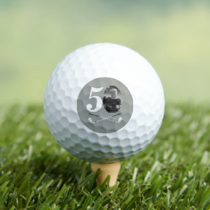 Vintage-Foto Golfer Grau Weiß 50. Geburtstag Golfball