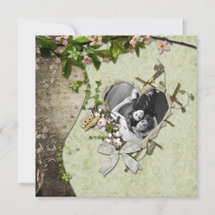 Vintage-Foto-Herz-Ausschnitt Save the Date