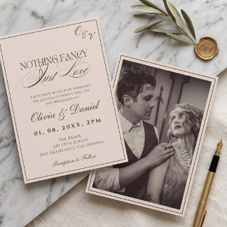 Vintage-Foto Nichts Besonderes, nur Liebe Hochzeit Einladung