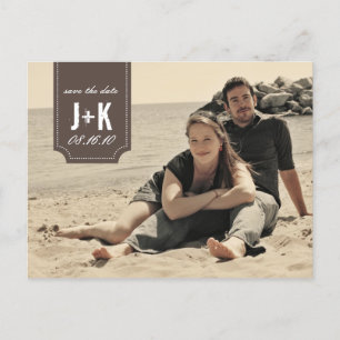 Vintage-Foto Save-the-Date-Vorlage Ankündigungspostkarte