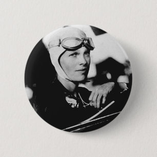 Vintage-Foto von Amelia Earhart Button