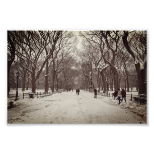 Vintage-Foto von The Mall, Central Park NY Fotodruck