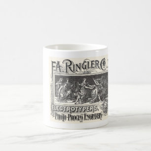 VINTAGE-FOTOÄTZER-WERBUNG KAFFEETASSE