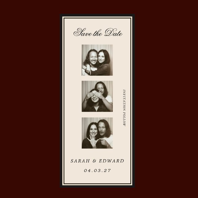 Vintage Fotobooth Redaktionsbild Streifen Save The Date (Von Creator hochgeladen)